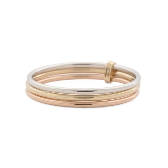 MIA FIORE Tricolor Made In Italy 14kt Gold Tricolor Three Row Band Ring - Picture 1 of 2